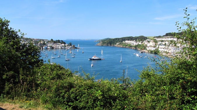 Views from Hall Walk of Polruan and Fowey harbour, Cornwall